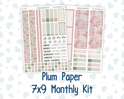 Kit 0257 - 7x9 - Plum Paper - Monthly Kit - March - Blush Garden