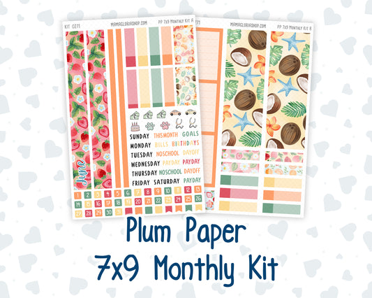 Kit 0271 - 7x9 - Plum Paper - Monthly Kit - June - Strawberry Shore