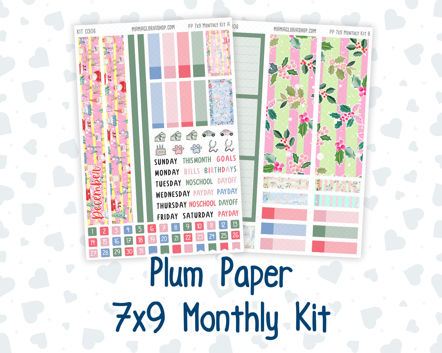Kit 0306 - 7x9 - Plum Paper - Monthly Kit - December - Jolly Mischief