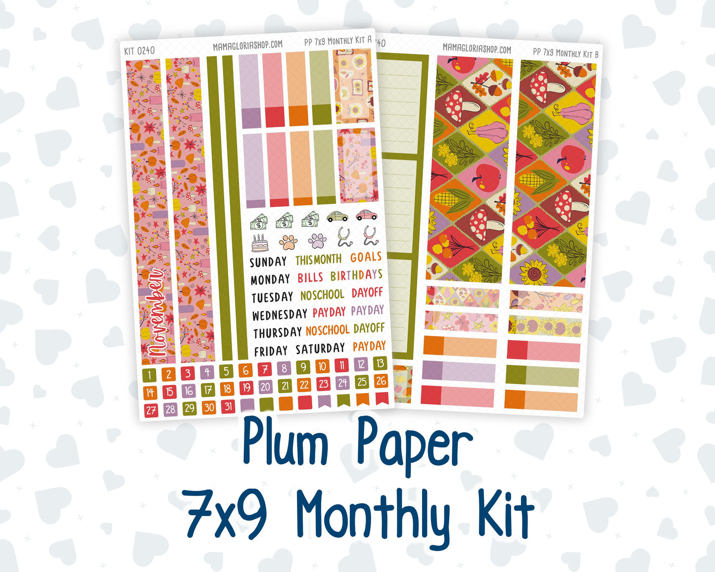 Kit 0240 - 7x9 - Plum Paper - Monthly Kit - November - Cozy Thanksgiving