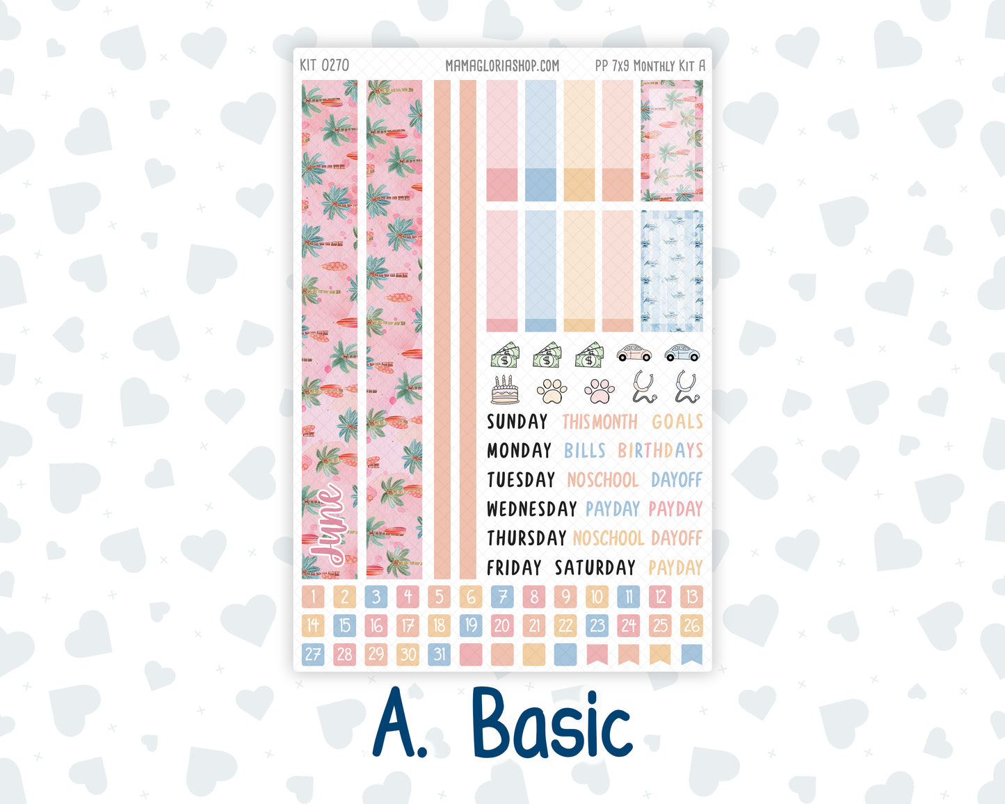 Kit 0270 - 7x9 - Plum Paper - Monthly Kit - June - Beachside Bliss