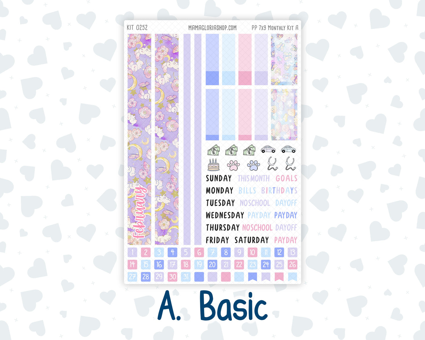 Kit 0252 - 7x9 - Plum Paper - Monthly Kit - February - Tokyo Candy Cloud