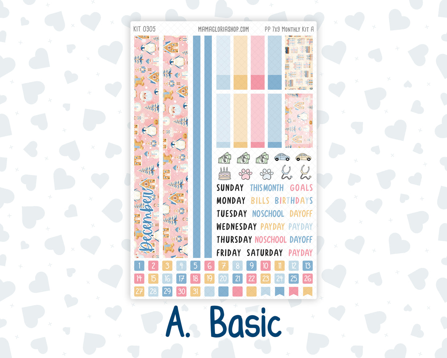 Kit 0305 - 7x9 - Plum Paper - Monthly Kit - December - Sugarplum Parade