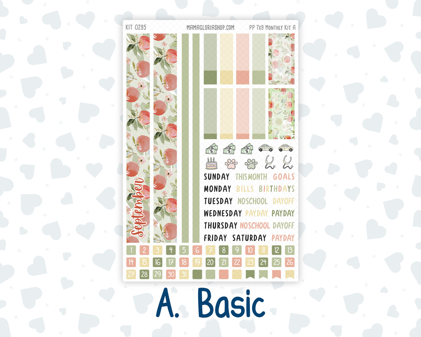 Kit 0295 - 7x9 - Plum Paper - Monthly Kit - September - Apple Harvest