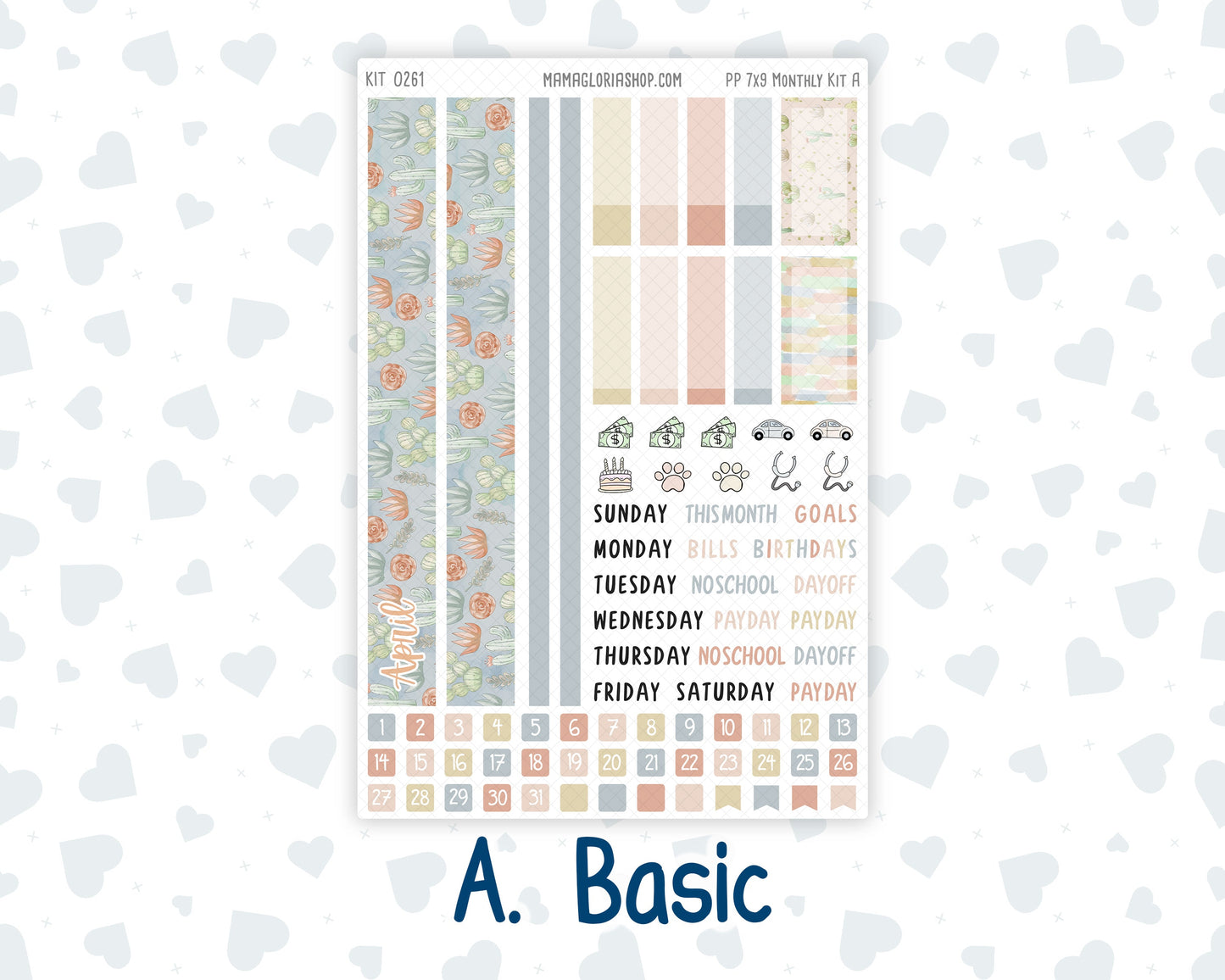 Kit 0261 - 7x9 - Plum Paper - Monthly Kit - April - Llama Spring