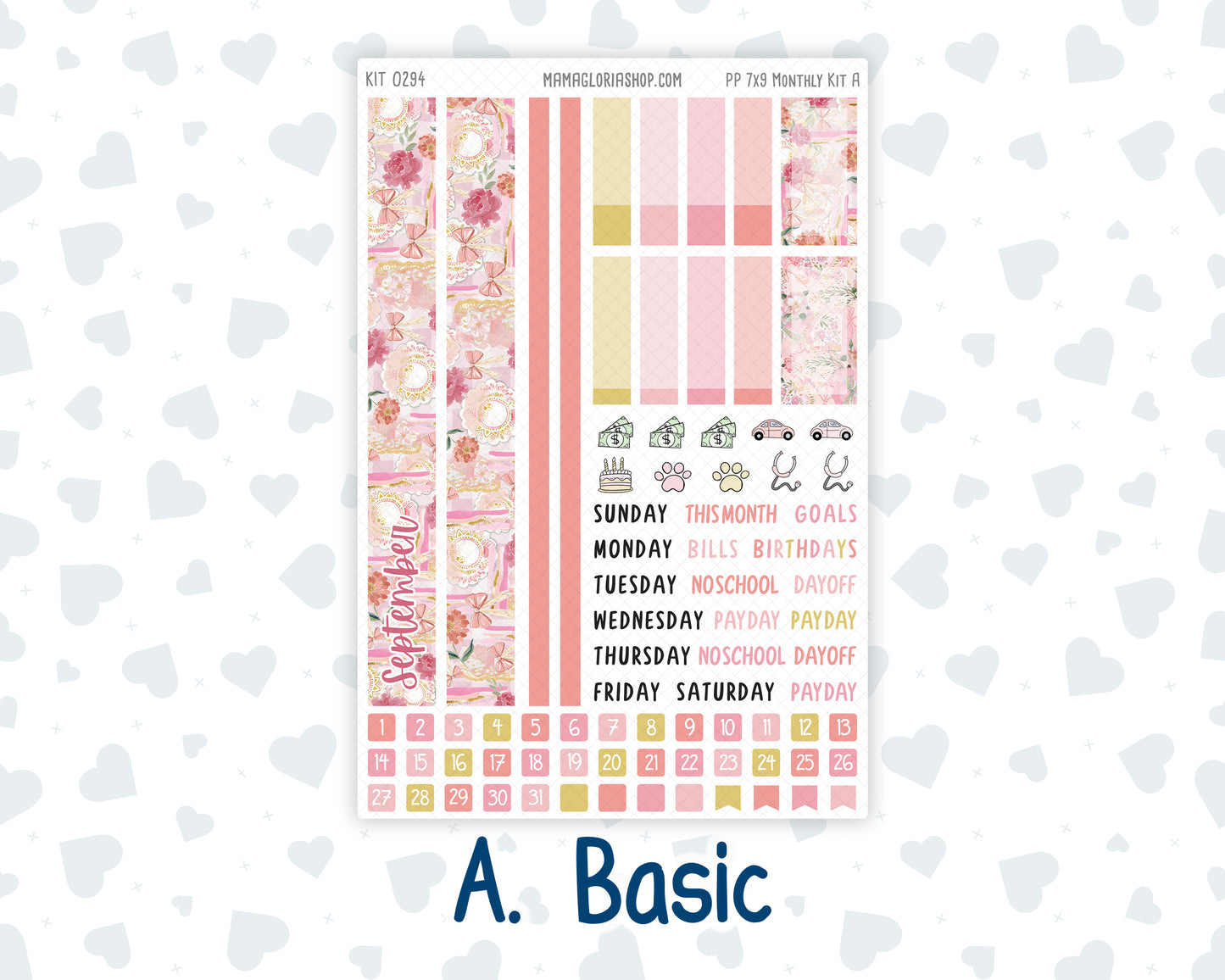 Kit 0294 - 7x9 - Plum Paper - Monthly Kit - September - Rosy Reveria