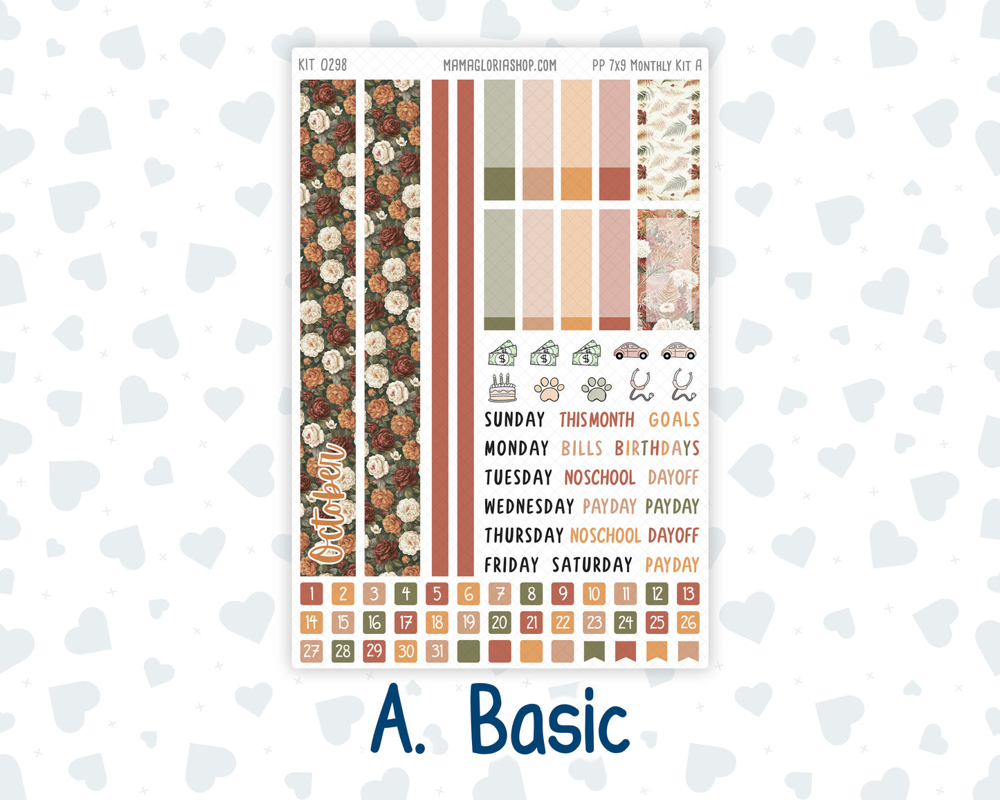 Kit 0298 - 7x9 - Plum Paper - Monthly Kit - October - Velvet Bloom