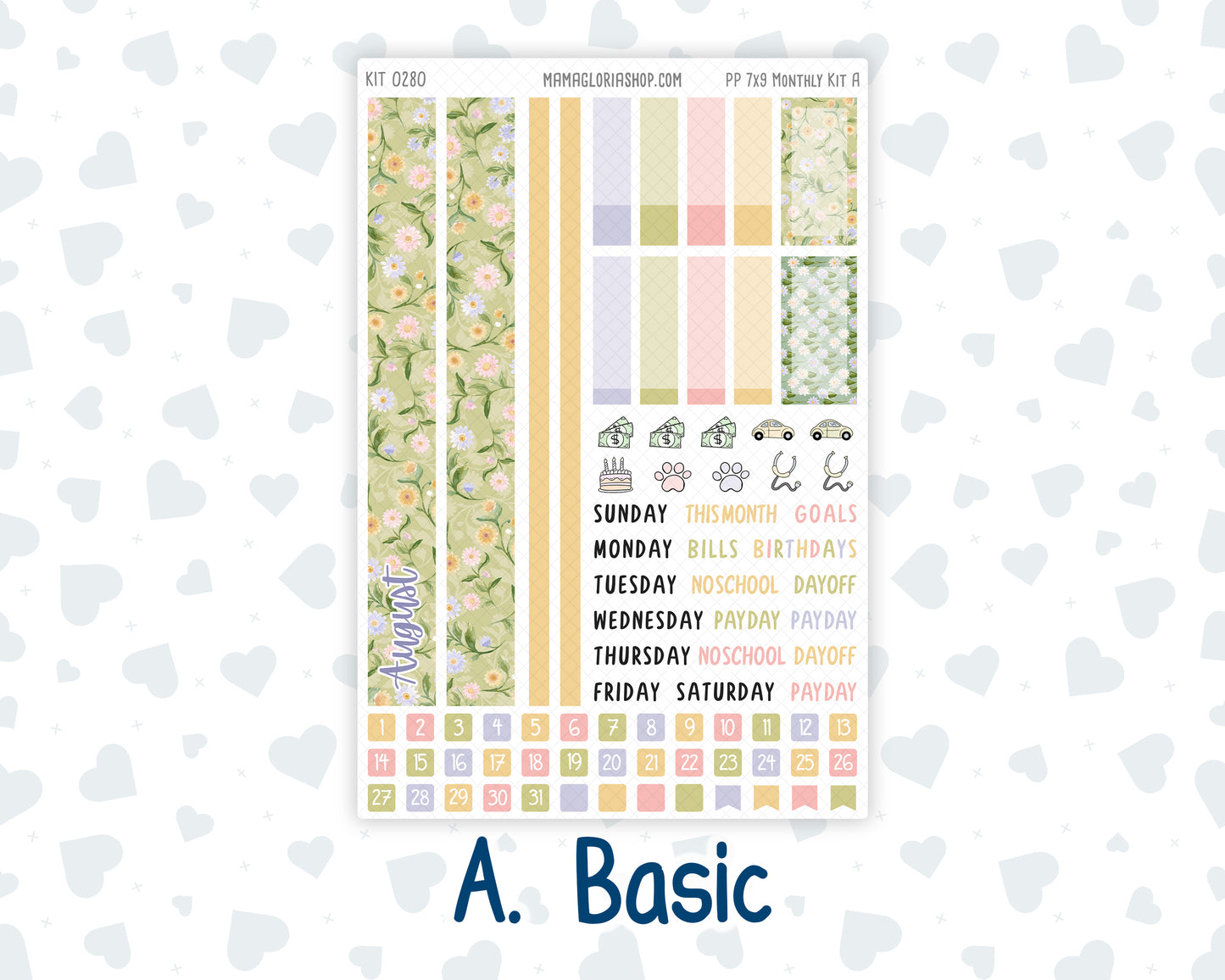 Kit 0280 - 7x9 - Plum Paper - Monthly Kit - Half Past Six In August