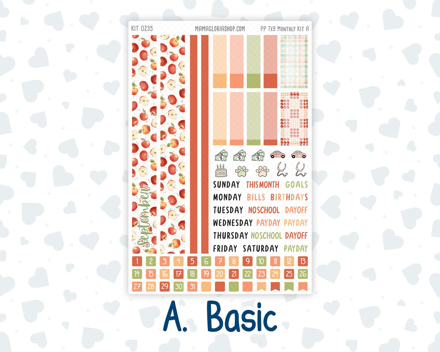 Kit 0235 - 7x9 - Plum Paper - Monthly Kit - September - Apple Orchard