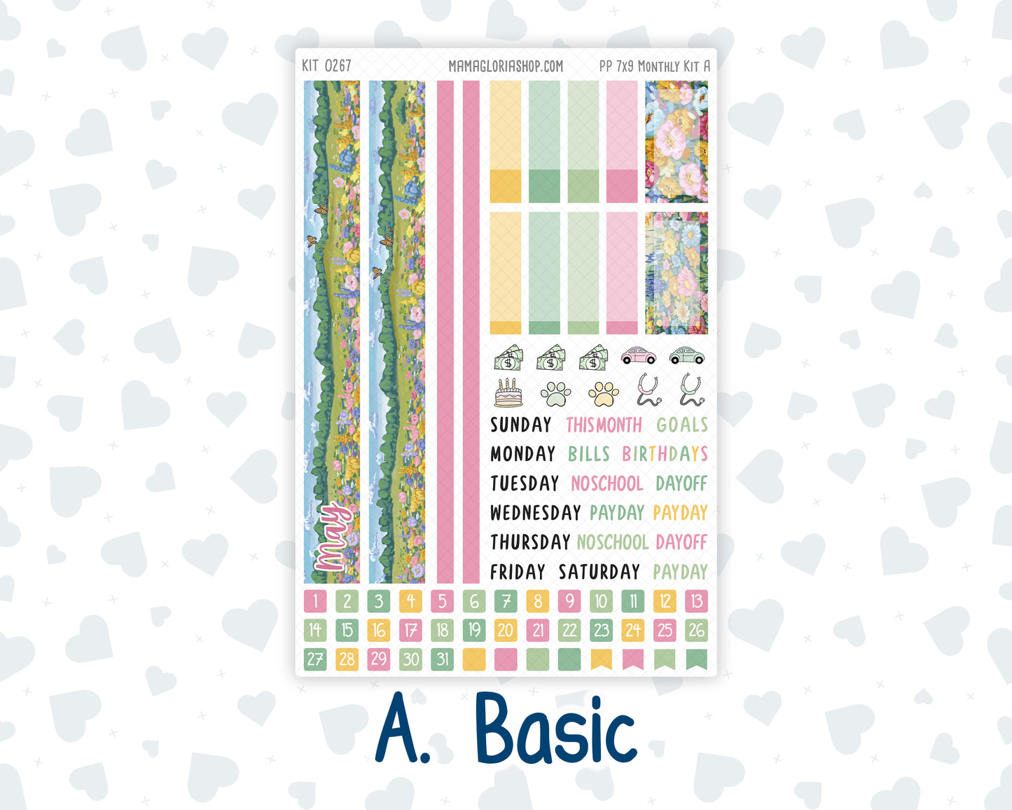 Kit 0267 - 7x9 - Plum Paper - Monthly Kit - May - Flowers For Mama