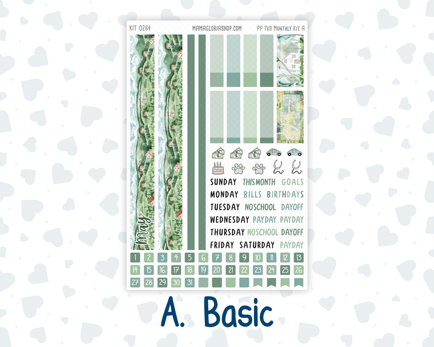 Kit 0264 - 7x9 - Plum Paper - Monthly Kit - May - Spring Walk