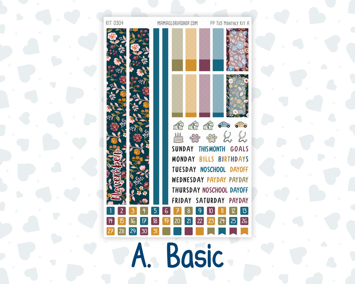 Kit 0304 - 7x9 - Plum Paper - Monthly Kit - November - Autumn In Bloom