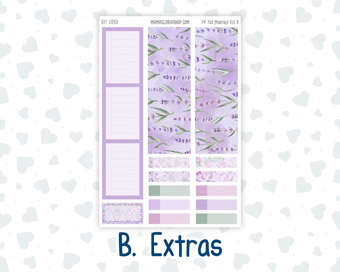 Kit 0263 - 7x9 - Plum Paper - Monthly Kit - April - Lavender Drift