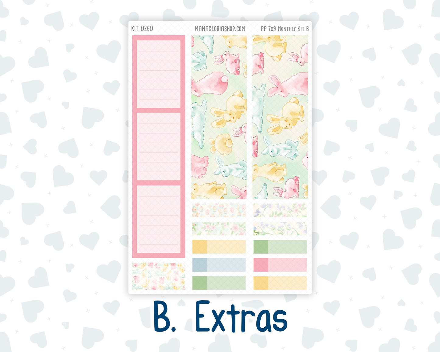 Kit 0260 - 7x9 - Plum Paper - Monthly Kit - April - Pastel Egg Hunt