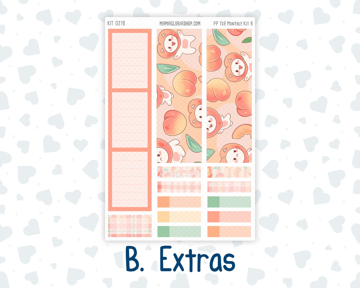 Kit 0278 - 7x9 - Plum Paper - Monthly Kit - August - Oops, All Peaches