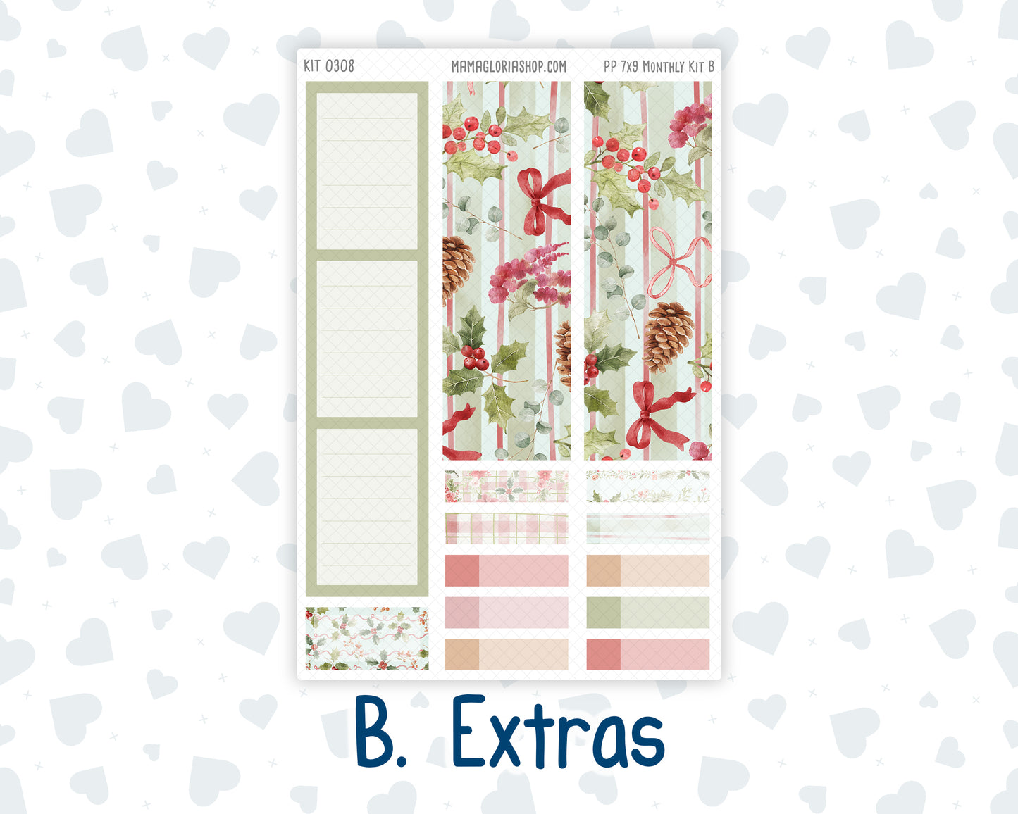 Kit 0308 - 7x9 - Plum Paper - Monthly Kit - December - Knit & Holly