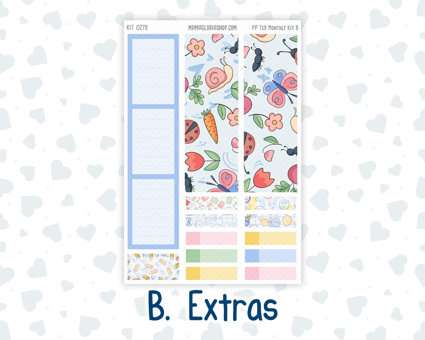 Kit 0279 - 7x9 - Plum Paper - Monthly Kit - August - Not Ready For School
