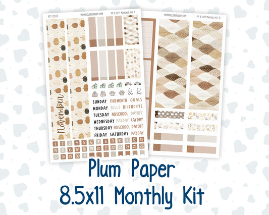 Kit 0303 - 8.5x11 - Plum Paper - Monthly Kit - November - Into The Woods