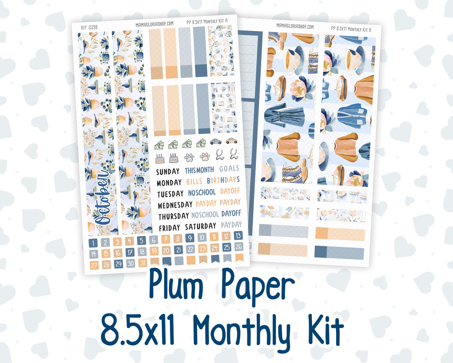 Kit 0299 - 8.5x11 - Plum Paper - Monthly Kit - October - Book Nook