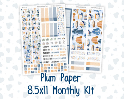 Kit 0299 - 8.5x11 - Plum Paper - Monthly Kit - October - Book Nook