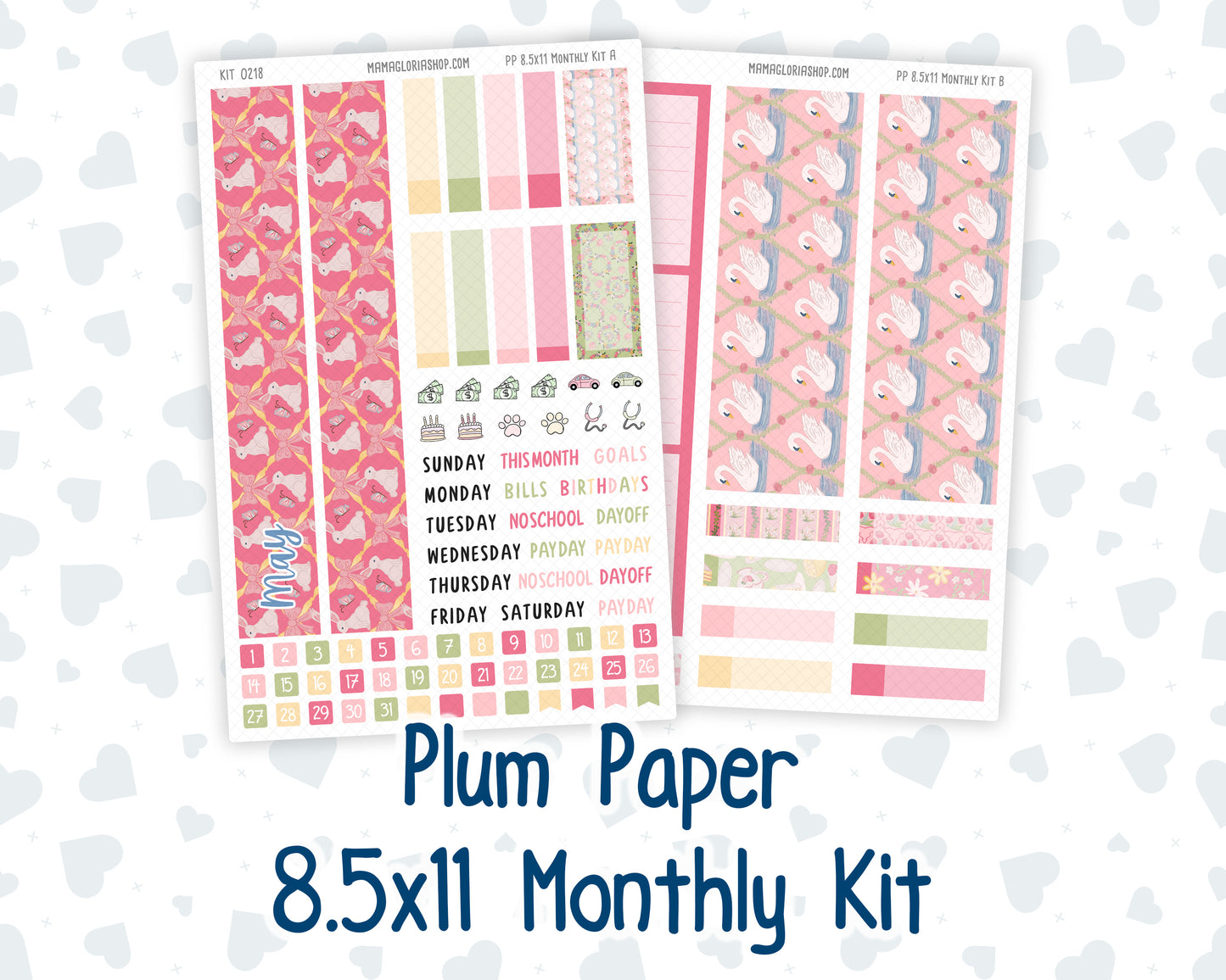 Kit 0218 Plum Paper 8.5x11 – Monthly - Mother's Love- May