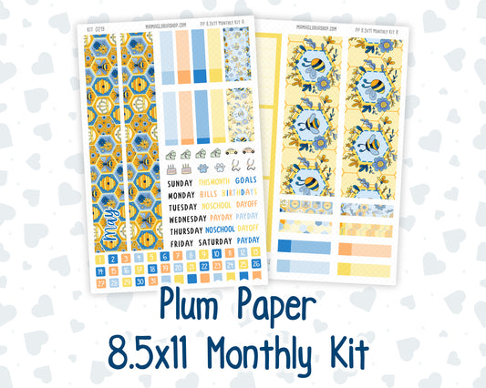 Kit 0219 Plum Paper 8.5x11 – Monthly - Bee's Business- May