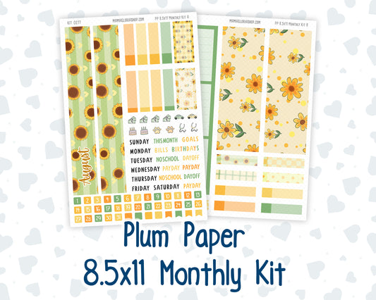 Kit 0277 - 8.5x11 - Plum Paper - Monthly Kit - August - Sunflower Drama Club