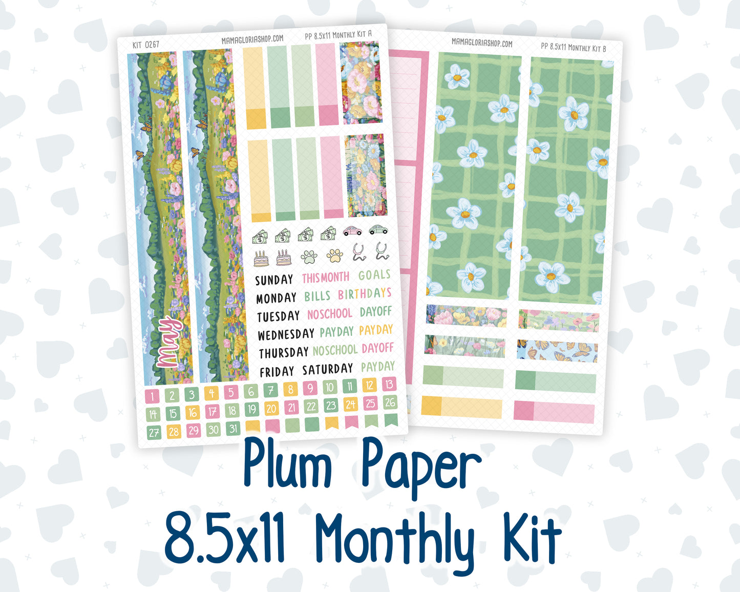 Kit 0267 - 8.5x11 - Plum Paper - Monthly Kit - May - Flowers For Mama