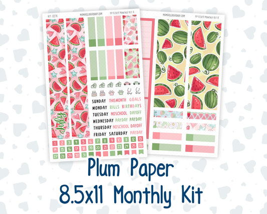 Kit 0276 - 8.5x11 - Plum Paper - Monthly Kit - July - Melon Crush