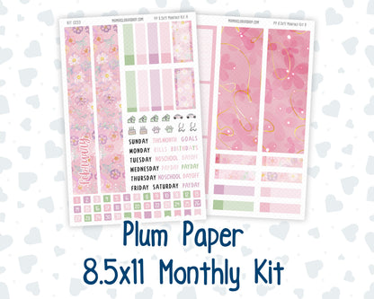 Kit 0253 - 8.5x11 - Plum Paper - Monthly Kit - February - Rosy Daydreams