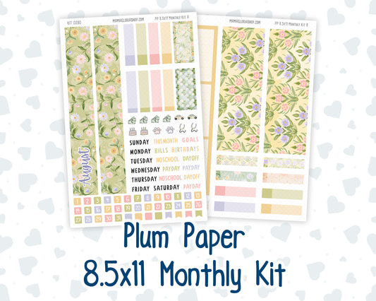 Kit 0280 - 8.5x11 - Plum Paper - Monthly Kit - Half Past Six In August