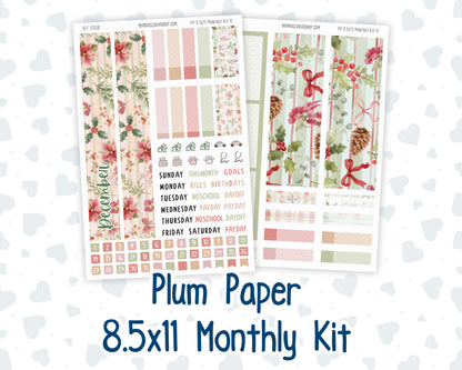 Kit 0308 - 8.5x11 - Plum Paper - Monthly Kit - December - Knit & Holly
