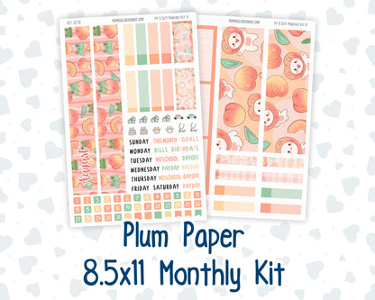 Kit 0278 - 8.5x11 - Plum Paper - Monthly Kit - August - Oops, All Peaches