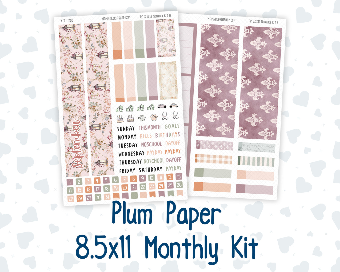Kit 0293 - 8.5x11 - Plum Paper - Monthly Kit - September - Fleur de Provence
