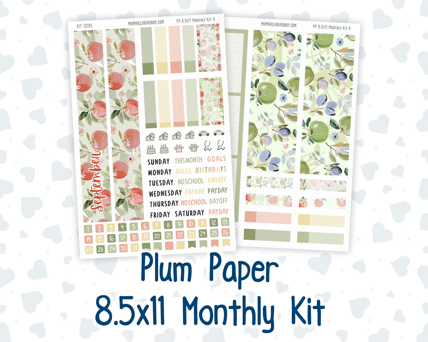 Kit 0295 - 8.5x11 - Plum Paper - Monthly Kit - September - Apple Harvest
