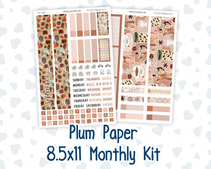 Kit 0296 - 8.5x11 - Plum Paper - Monthly Kit - September - Coffee Break