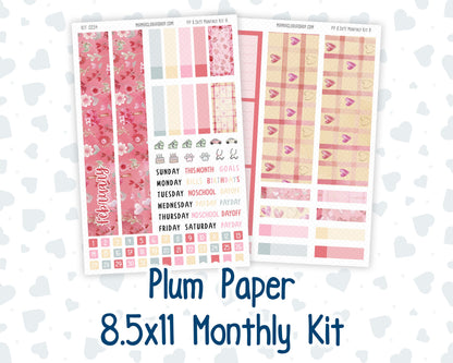 Kit 0254 - 8.5x11 - Plum Paper - Monthly Kit - February - Valentine Village