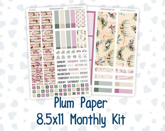 Kit 0307 - 8.5x11 - Plum Paper - Monthly Kit - December - Velvet Hearth