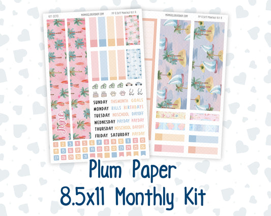 Kit 0270 - 8.5x11 - Plum Paper - Monthly Kit - June - Beachside Bliss