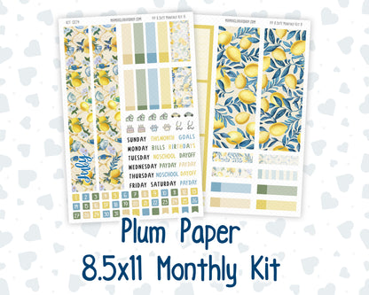 Kit 0274 - 8.5x11 - Plum Paper - Monthly Kit - July - Sunny Lemon Shore