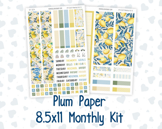 Kit 0274 - 8.5x11 - Plum Paper - Monthly Kit - July - Sunny Lemon Shore