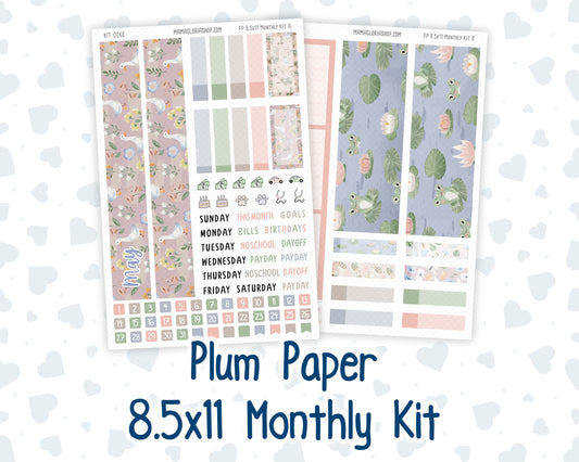 Kit 0266 - 8.5x11 - Plum Paper - Monthly Kit - May - Froggy Lake Picnic