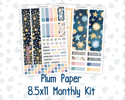 Kit 0248 - 8.5x11 - Plum Paper - Monthly Kit - January - Midnight Countdown