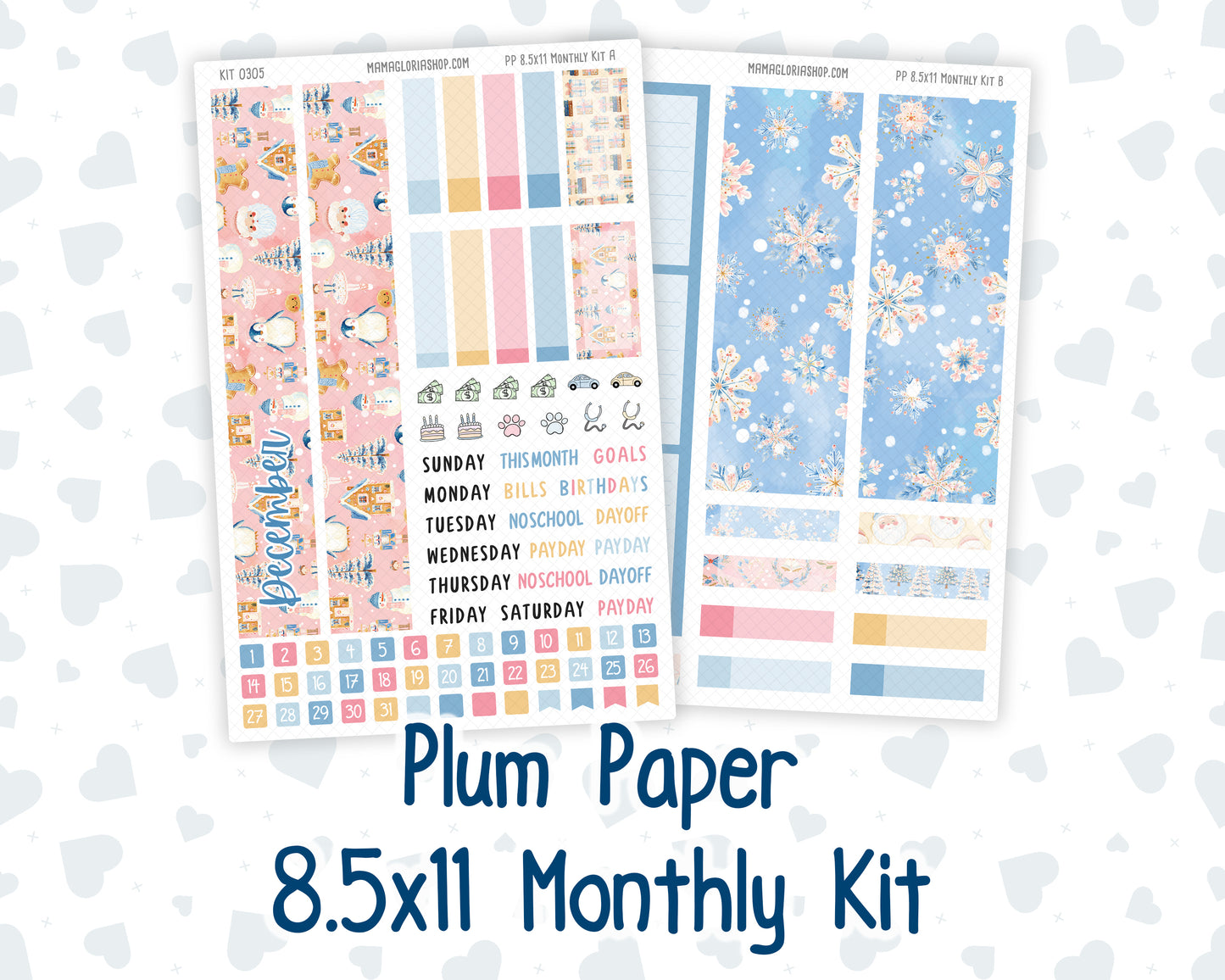 Kit 0305 - 8.5x11 - Plum Paper - Monthly Kit - December - Sugarplum Parade