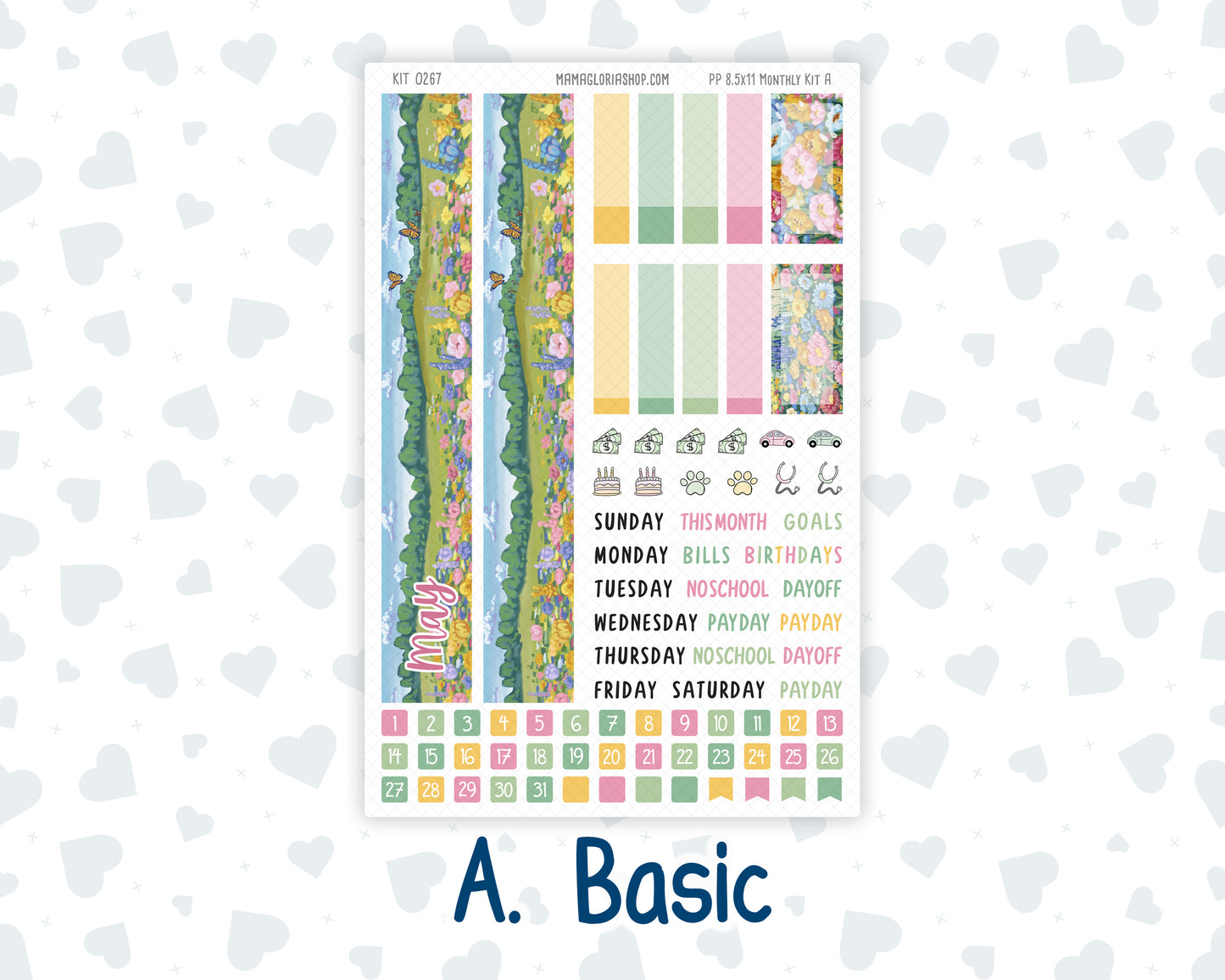 Kit 0267 - 8.5x11 - Plum Paper - Monthly Kit - May - Flowers For Mama