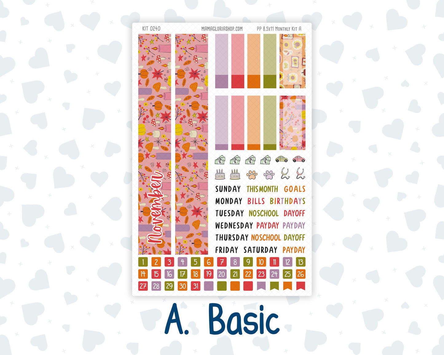 Kit 0240 - 8.5x11 - Plum Paper - Monthly Kit - November - Cozy Thanksgiving
