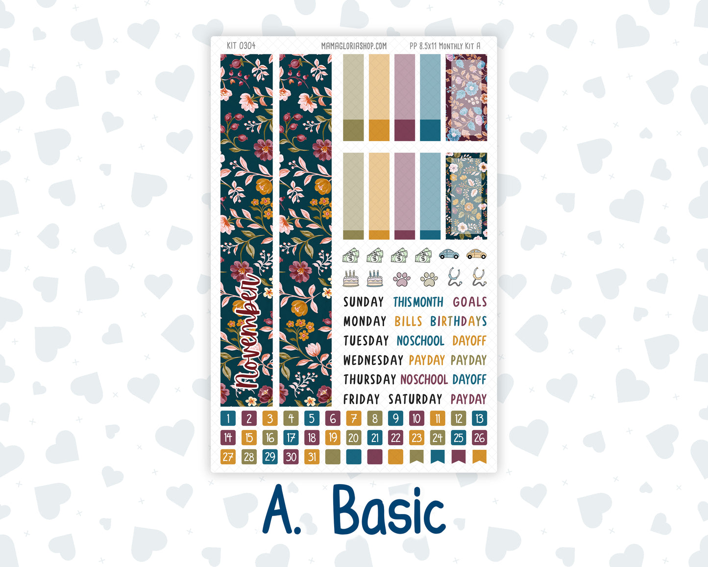 Kit 0304 - 8.5x11 - Plum Paper - Monthly Kit - November - Autumn In Bloom