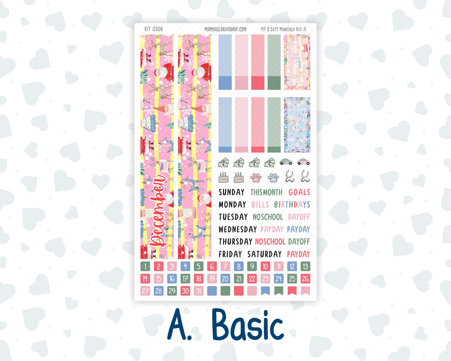 Kit 0306 - 8.5x11 - Plum Paper - Monthly Kit - December - Jolly Mischief