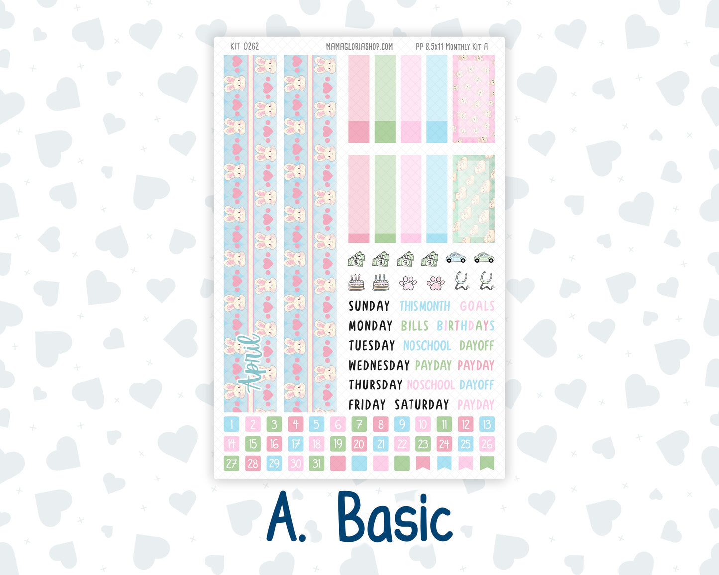 Kit 0262 - 8.5x11 - Plum Paper - Monthly Kit - April - Spring Puffs