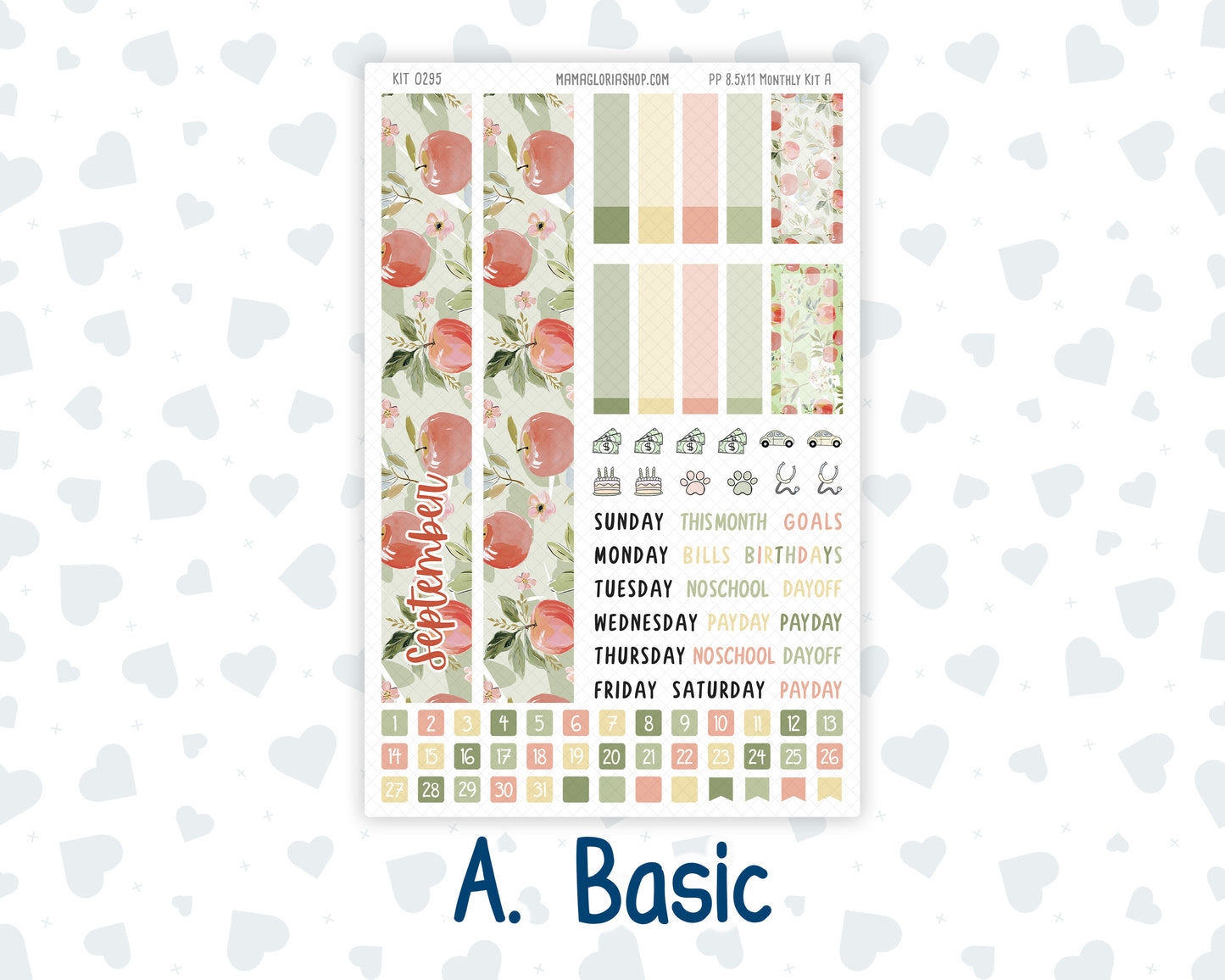 Kit 0295 - 8.5x11 - Plum Paper - Monthly Kit - September - Apple Harvest